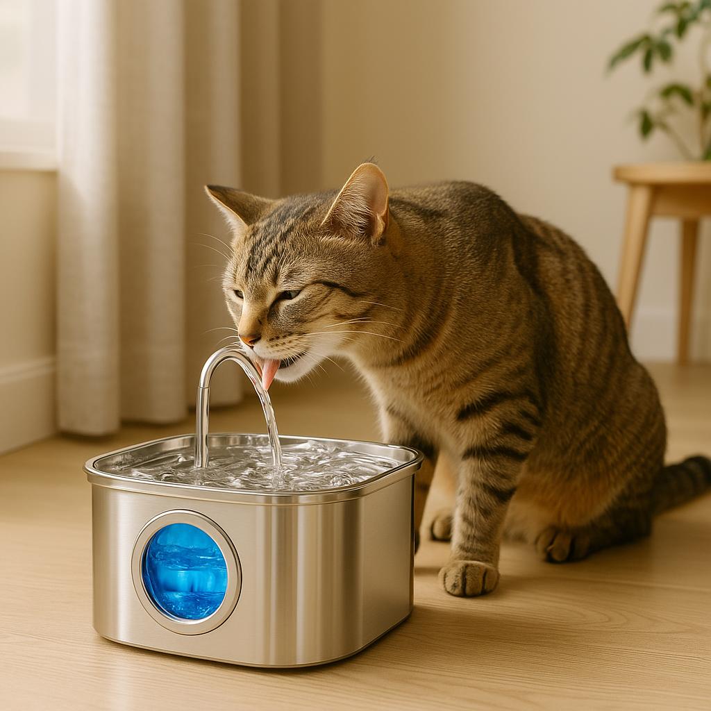 Distributeur d'eau automatique en acier inoxydable pour animaux de compagnie, 3,2 l, fontaine pour chat, distributeur d'eau intelligent pour chien, fenêtre visuelle, bol à boire, accessoires pour animaux de compagnie