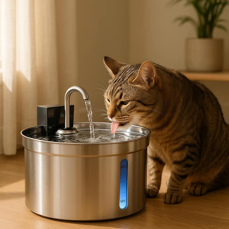 Fontaine à eau chat inox 3,5L sans fil FEELNEEDY